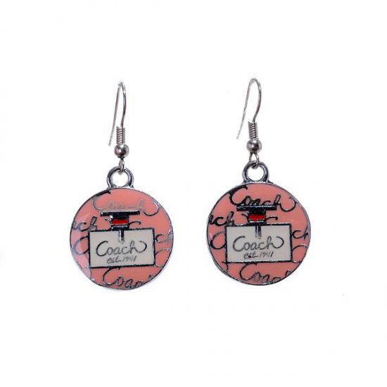 Coach Logo Pink Earrings AKE - Click Image to Close